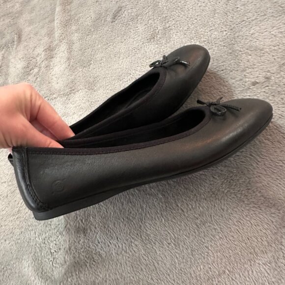 Born Black Leather Ballet Flats Shoes Bow Women's size 6 - Picture 4 of 6